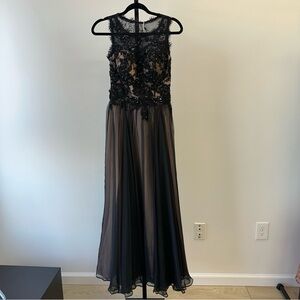 JVN by Jovani Black Lace Embellished Gown – Size 2